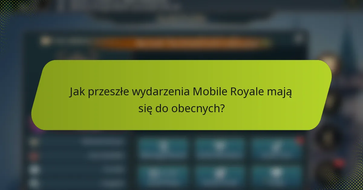 Jak przeszłe wydarzenia Mobile Royale mają się do obecnych?