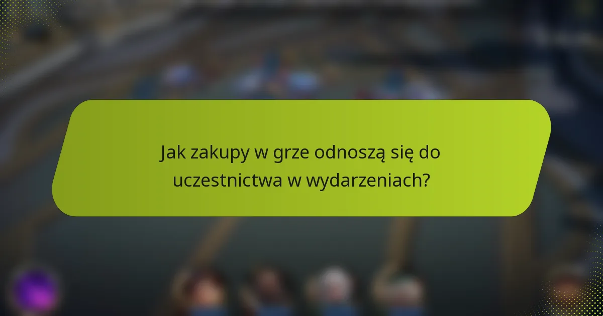 Jak zakupy w grze odnoszą się do uczestnictwa w wydarzeniach?