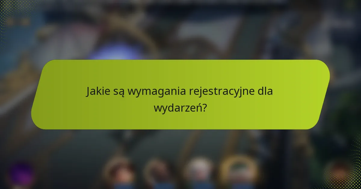 Jakie są wymagania rejestracyjne dla wydarzeń?