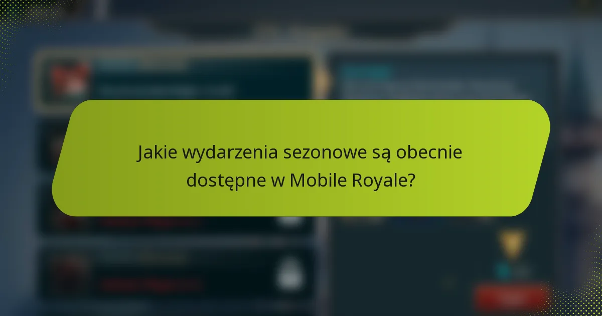 Jakie wydarzenia sezonowe są obecnie dostępne w Mobile Royale?