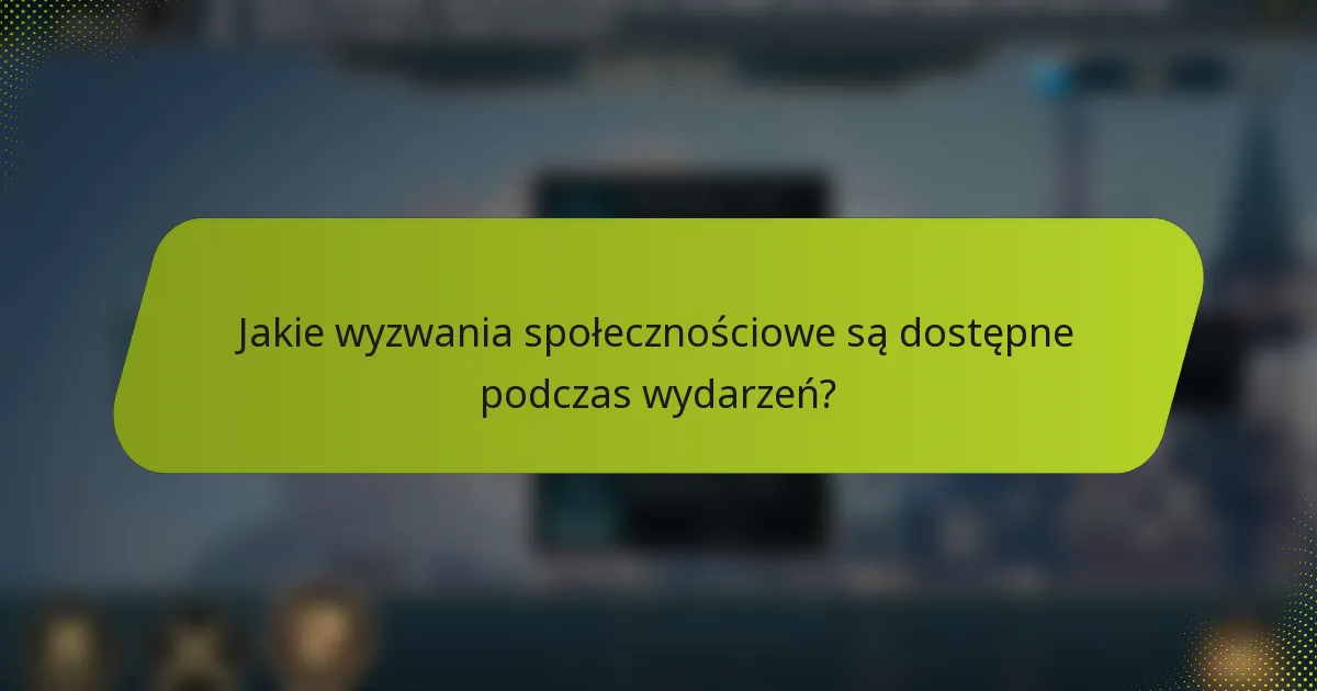 Jakie wyzwania społecznościowe są dostępne podczas wydarzeń?