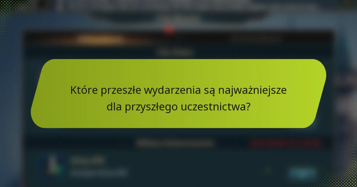 Które przeszłe wydarzenia są najważniejsze dla przyszłego uczestnictwa?
